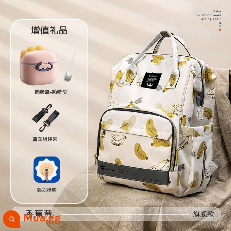 Mommy Bag 2022 Nâng da thời trang mới Tăng công suất gói Backpack Mom và Baby Mom Mom Moms Light Đa chức năng - Mẫu Flagship màu vàng chuối