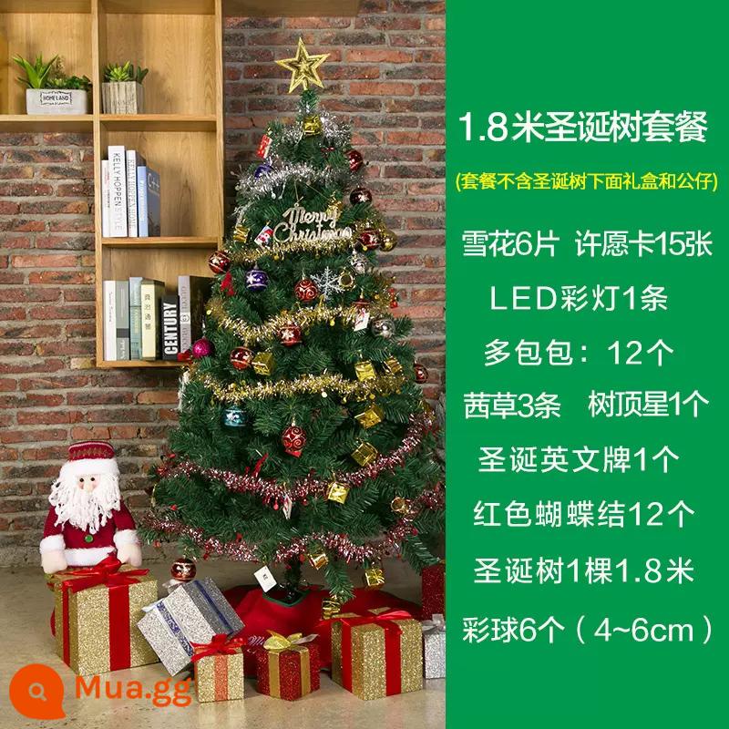 2023 Cây Giáng Sinh Nhà Mô Phỏng Cây Gói 1.5 M Mã Hóa Đồ Trang Trí Giáng Sinh Đèn Lồng LED 1.2 M - Cây gói nhựa PVC màu 1,8m