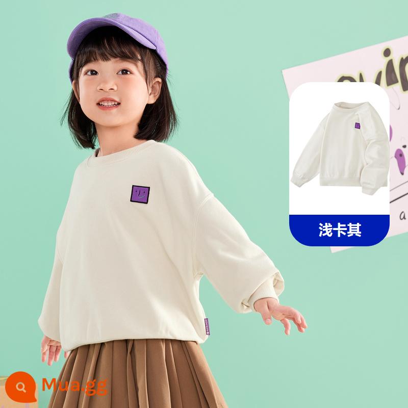 Balabara mini bé trai và bé gái cổ tròn cotton dày T2023 mùa xuân mới cho bé rời thời trang áo len trẻ em - Kaki nhẹ 50311