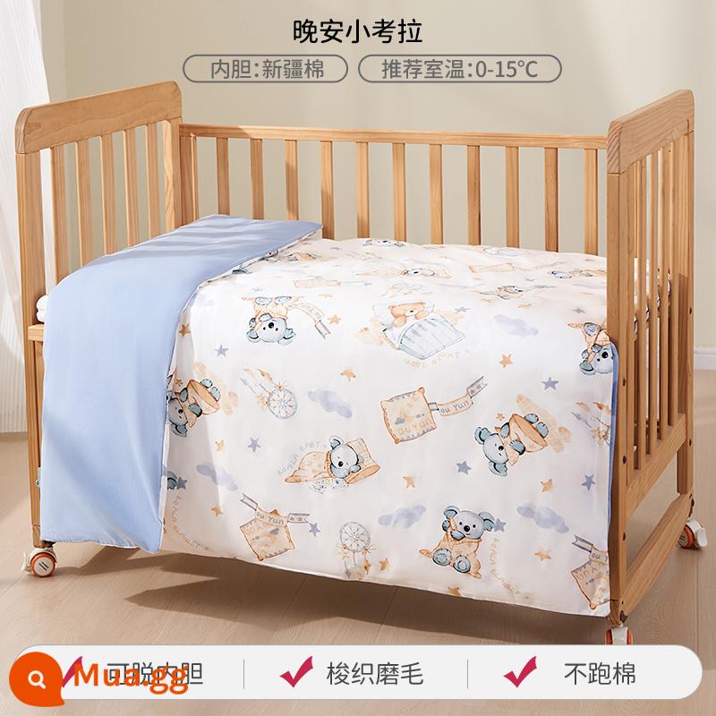 Châu Âu mang thai chăn bông cho bé nguyên chất cotton cho bé mùa thu đông trẻ em chăn có thể tháo rời và giặt được sơ sinh có thể giặt bằng máy loại A - Chúc ngủ ngon Koala bé nhỏ [Nhiệt độ phòng bông Tân Cương: 0-10°C]