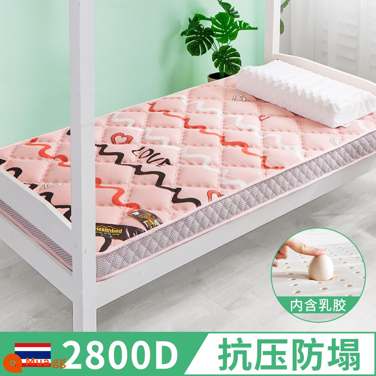 Nệm cao su ký túc xá sinh viên chuyên dụng 90x190 cm nhà đơn đệm phòng ngủ ký túc xá đại học trường trung học - Nhung pha lê ba chiều màu hồng nữ tính❤ dày khoảng 6cm