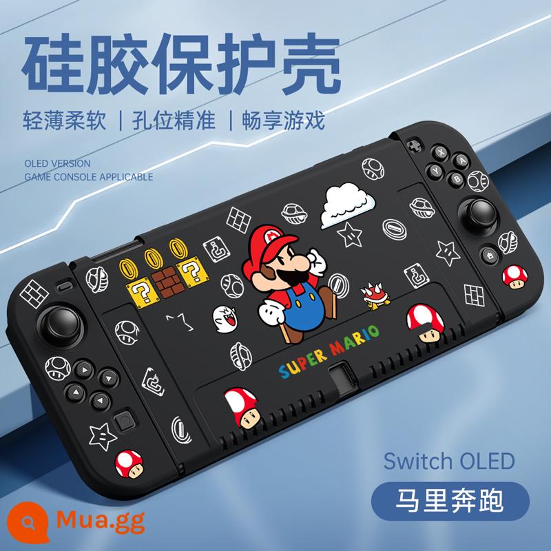 Vỏ bảo vệ Nintendo Switcholed Vỏ bảo vệ công tắc mới Vỏ tay cầm Vỏ NS bao gồm tất cả Vỏ mềm hai mảnh silicon OLED có thể cắm được Đế cắm bảng điều khiển trò chơi riêng biệt Phụ kiện ngoại vi - chuyển đổi OLED√vỏ mềm có lỗ mịn mới được nâng cấp✦[Chạy bộ trong đêm tối đen-Mali]★ mũ miễn phí