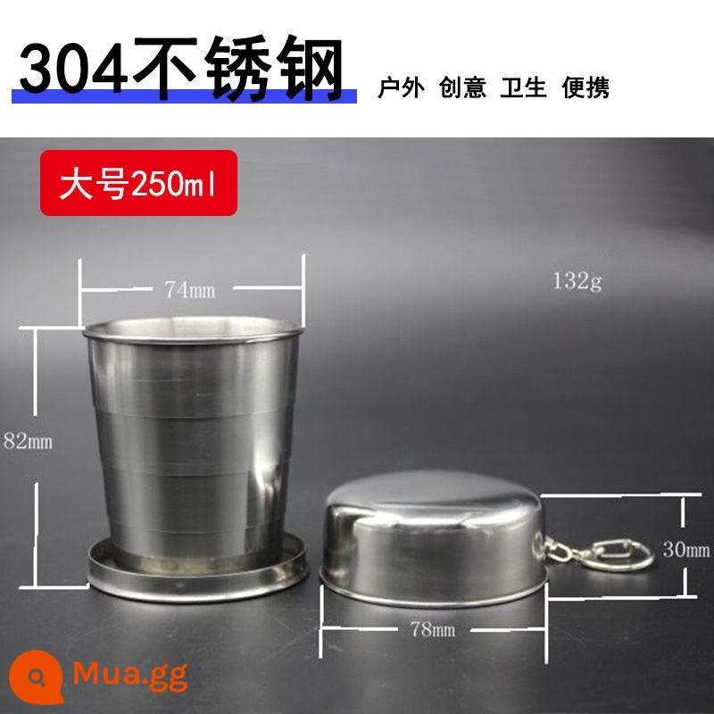 Du Lịch Ngoài Trời Cốc Nước Di Động Cốc Sáng Tạo Kính Thiên Văn Cốc Gấp Gọn Inox 304 Du Lịch Nén Cốc Không Rò Rỉ - Cốc lớn 304 (cốc gấp 250ml)