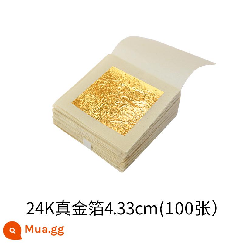 24K Lá Vàng Thật Tượng Phật Thủ Công Quà Tặng Trang Trí Tranh Trang Trí Vàng Sửa Chữa Sửa Chữa Vàng Trẻ Hóa Vàng Nguyên Chất Đĩa Bạch Kim - Lá vàng thật 24K (4,33cm)-100 tờ