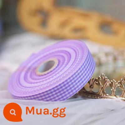 Hộp bánh sinh nhật ruy băng ins sườn gạo trắng Ruy băng tiếng Anh bó hoa hộp quà bao bì hộp dây đeo - Kẻ sọc tím nhạt 2cm màu tím 50 yard