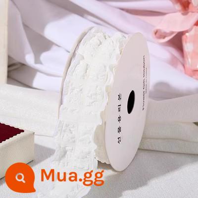 Hộp bánh sinh nhật ruy băng ins sườn gạo trắng Ruy băng tiếng Anh bó hoa hộp quà bao bì hộp dây đeo - Ruy băng kẻ sọc trắng màu hạt dẻ 4cm dài 9 mét