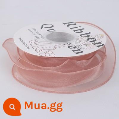 Hộp bánh sinh nhật ruy băng ins sườn gạo trắng Ruy băng tiếng Anh bó hoa hộp quà bao bì hộp dây đeo - Sợi đuôi cá hồng hải quỳ màu vàng huỳnh quang 10 yard