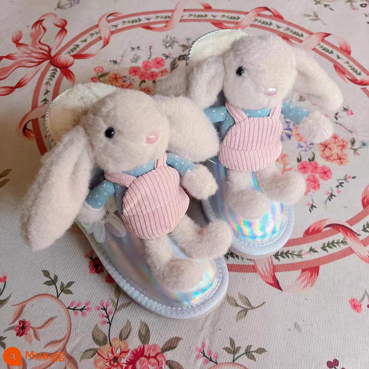 Cha mẹ -child Children's Rabbit Boot - Thỏ dễ thương đầy màu sắc (lông dày bằng da bò)