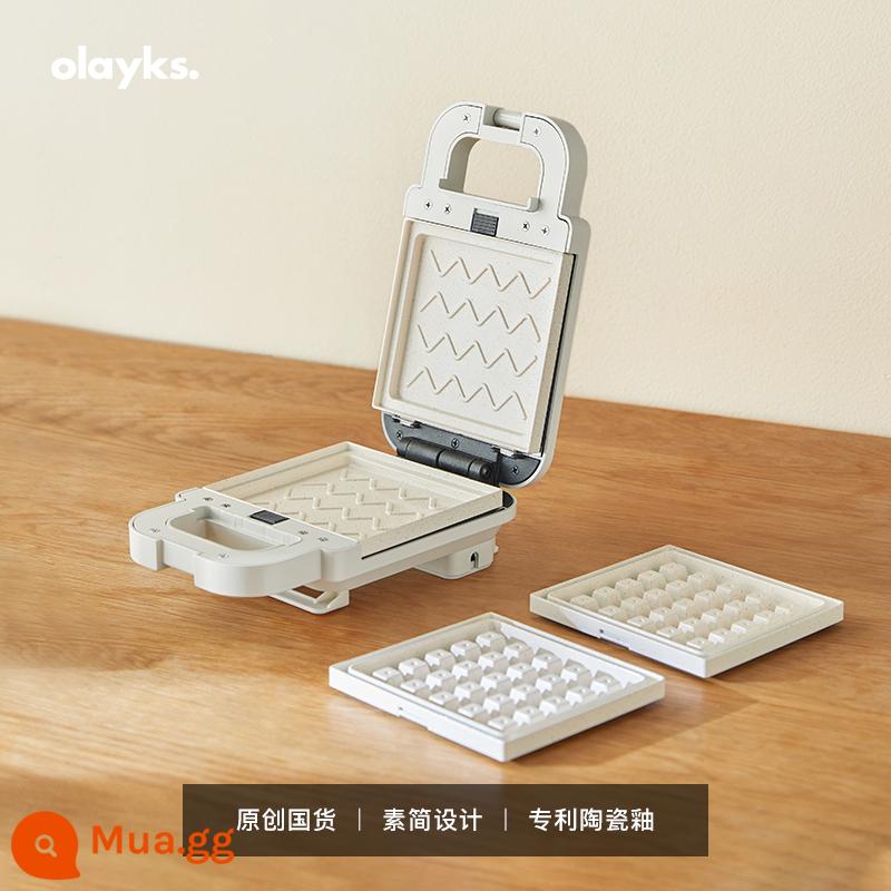 Olayks Nhật Bản Xuất Khẩu Máy Làm Bánh Sandwich Máy Ăn Sáng Hiện Vật Nhà Máy Nướng Bánh Waffle Nhỏ Đa Năng - Tào Bài (sandwich + waffle)