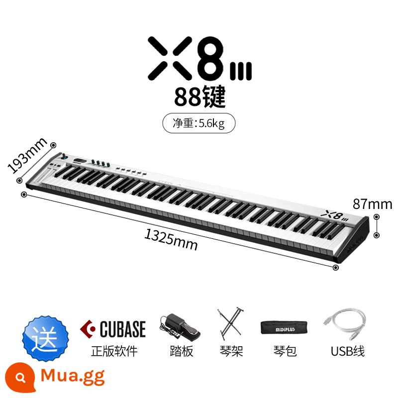 Bộ điều khiển nhạc điện tử midiplus X8III X61 49 Bàn phím midi 88 phím chuyên nghiệp - Sản phẩm mới X8 III (pedal + giá đỡ đàn piano + túi đựng đàn + phần mềm Cubase chính hãng)