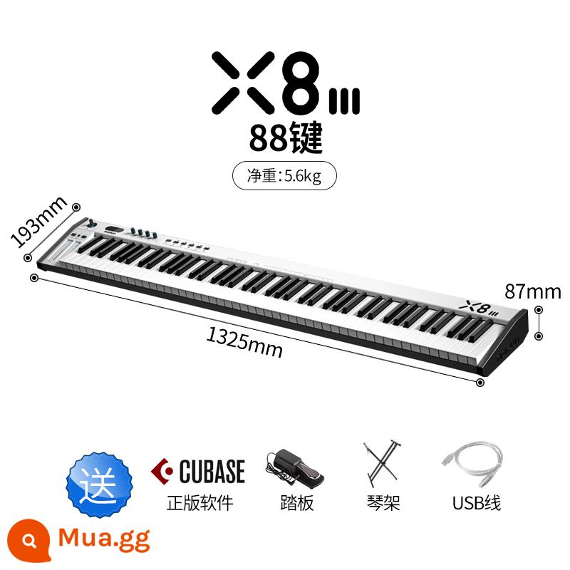 Bộ điều khiển nhạc điện tử midiplus X8III X61 49 Bàn phím midi 88 phím chuyên nghiệp - Sản phẩm mới X8III (tặng piano + chân đàn + phần mềm Cubase chính hãng)