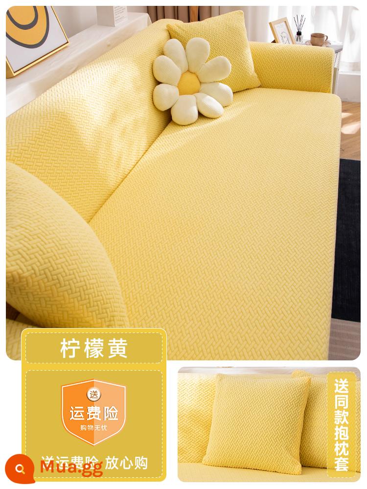 Bọc ghế sofa đàn hồi bao gồm tất cả một mảnh chống trượt bảo vệ hiện đại đơn giản bốn mùa phổ đầy đủ bao gồm vải - Taffeta-vàng chanh