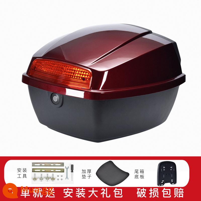 Xe điện cốp xe đa năng Yardi Emma Tailing Luyuan dày xe điện lớn bàn đạp xe máy cốp xe - Maroon+Dưới+Công cụ