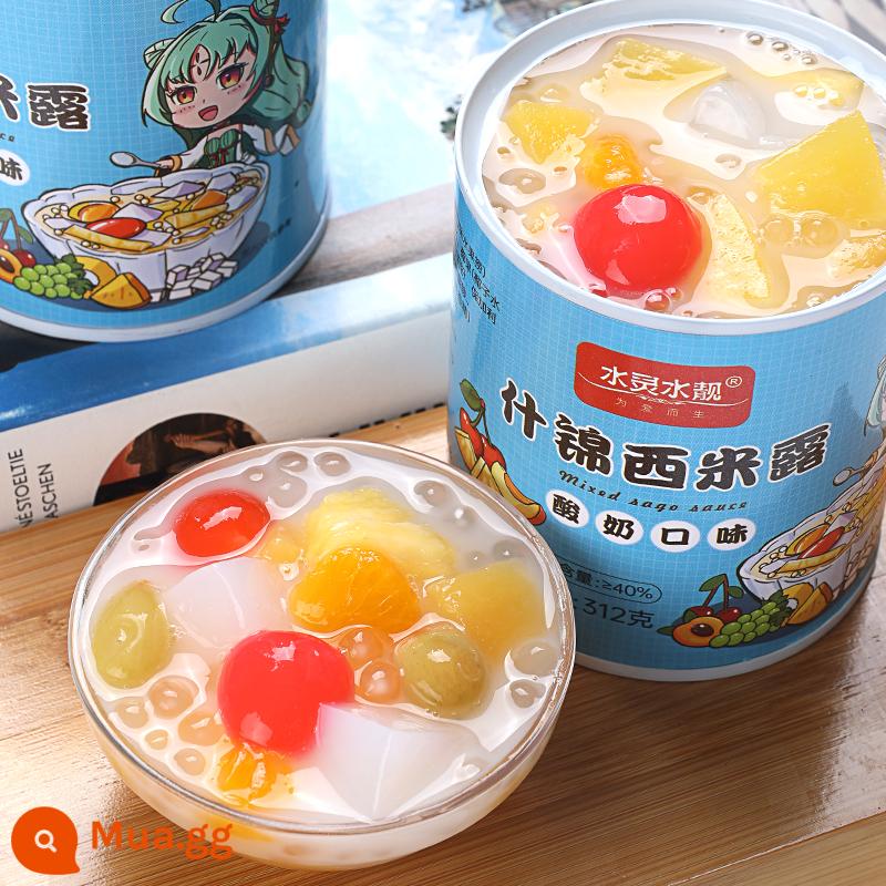 Sago Dew Yogurt Hỗn hợp trái cây đóng hộp Các loại Yangzhi Manna Dứa Cam Nho Dừa Đào vàng Đóng hộp - 6 lon cao lương sương các loại