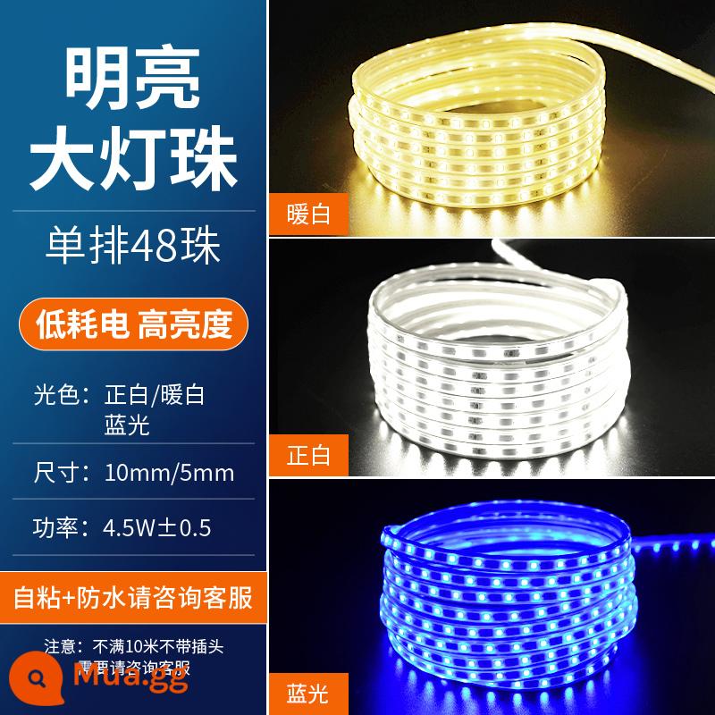 220 V Đèn LED Dải Nhà Siêu Sáng COB Bầu Không Khí Phòng Khách 3 Màu Đường Đèn Ngoài Trời Chống Thấm Nước RGB Hầu Tước Đèn - Gói 1 mét [hạt đèn phòng khách có độ sáng cao] 2835-48 hạt, có sẵn ba màu sáng, phích cắm miễn phí cho 10 mét trở lên