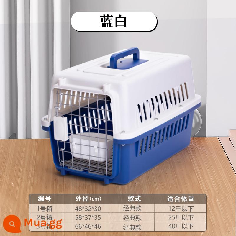 Pet air box cat check box dog out xe xách tay lồng chó chó vừa và nhỏ vali Air China - Cổ điển dày [xanh và trắng] chất lượng cao