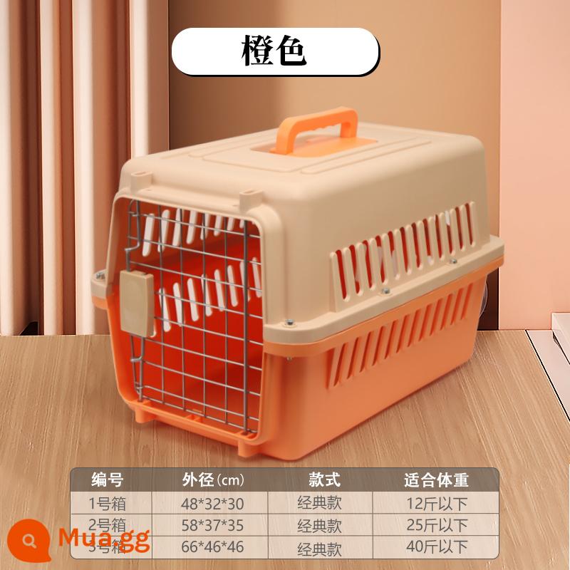 Pet air box cat check box dog out xe xách tay lồng chó chó vừa và nhỏ vali Air China - Cổ điển dày [màu cam] chất lượng cao