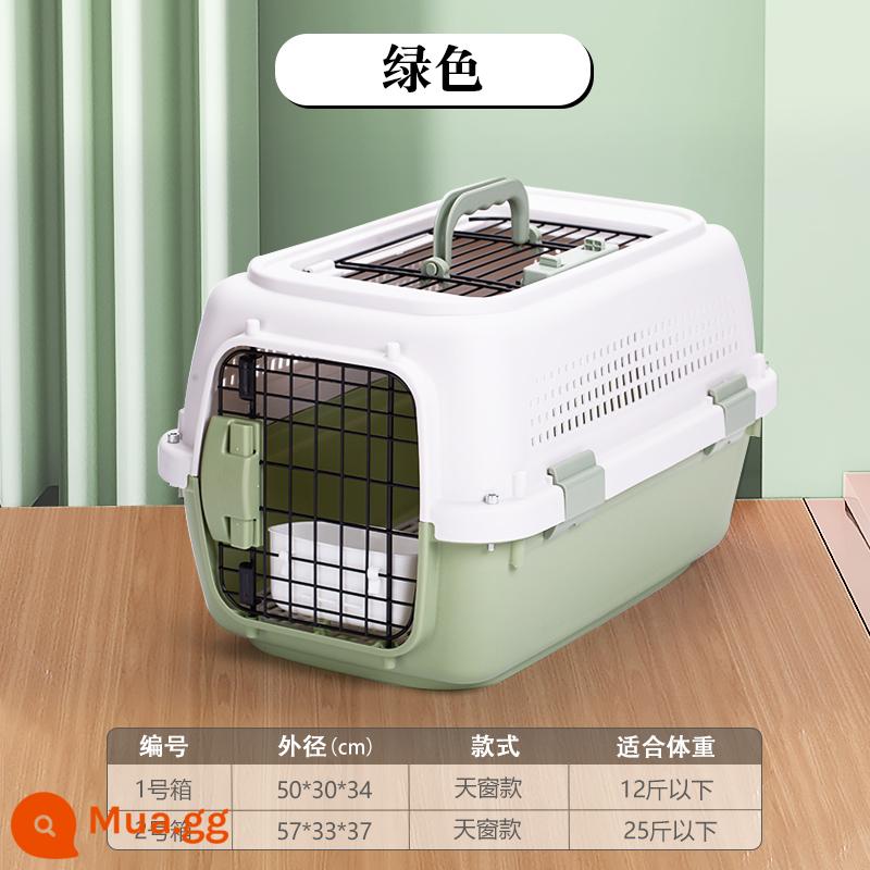 Pet air box cat check box dog out xe xách tay lồng chó chó vừa và nhỏ vali Air China - Mẫu giếng trời [xanh]