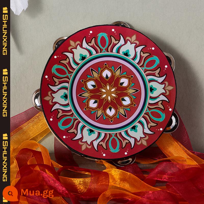 Đôn Hoàng Bay Tambourine Tân Cương Duy Ngô Nhĩ Tambourine Hanfu Ảnh cầm tay Trống Ruy băng Trống Đường Trống Nhạc cụ Múa - Hongjing Hua Meng Kiểu dây đeo một mặt