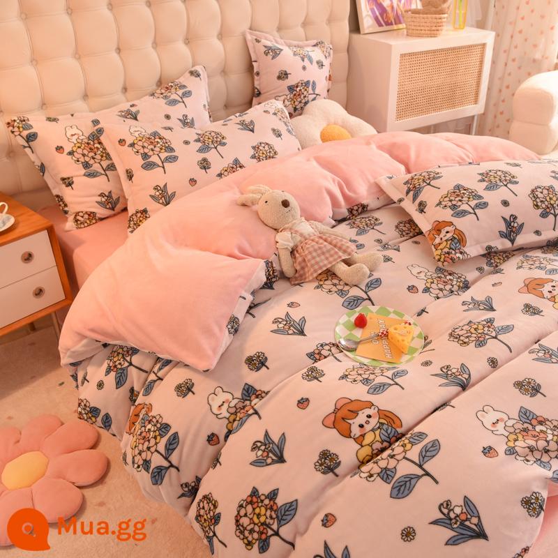 Dày nhung sữa vỏ chăn đơn 2 mặt đơn ký túc xá sinh viên 2 mặt Plus nhung flannel san hô nhung vỏ chăn mùa đông - A XiangmiMBS