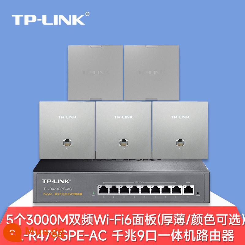 Bảng điều khiển AP không dây Gigabit WiFi6 AX3000 tần số kép 5g phủ sóng wifi toàn bộ ngôi nhà bộ mạng 86 loại bộ định tuyến treo tường cung cấp điện poe ac nhà biệt thự khách sạn thông minh - 5 tấm 3000M + Máy chủ POE công suất cao 9 cổng Gigabit [Thông báo độ dày/màu sắc]