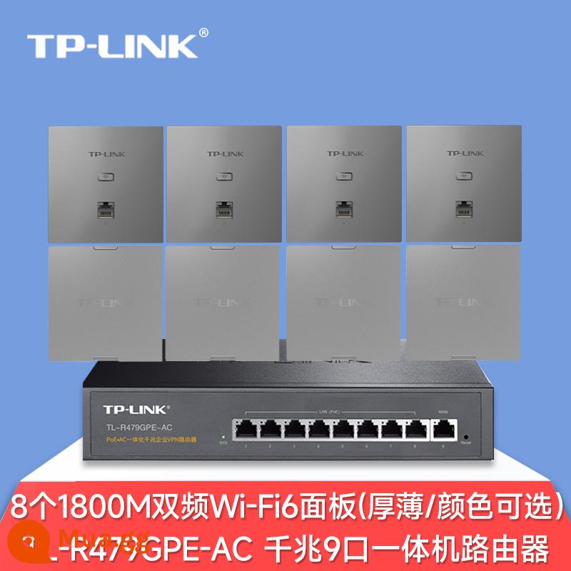 Bảng điều khiển AP không dây Gigabit WiFi6 AX3000 tần số kép 5g phủ sóng wifi toàn bộ ngôi nhà bộ mạng 86 loại bộ định tuyến treo tường cung cấp điện poe ac nhà biệt thự khách sạn thông minh - 8 tấm 1800M + Máy chủ POE công suất cao 9 cổng Gigabit [thông báo độ dày/màu sắc]