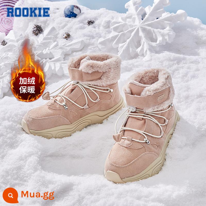 Giày trẻ em tân binh Girls Boots Snow Boots Warm Boot 2022 New Girls Bắn thuyền giày giày bông - màu lúa mì