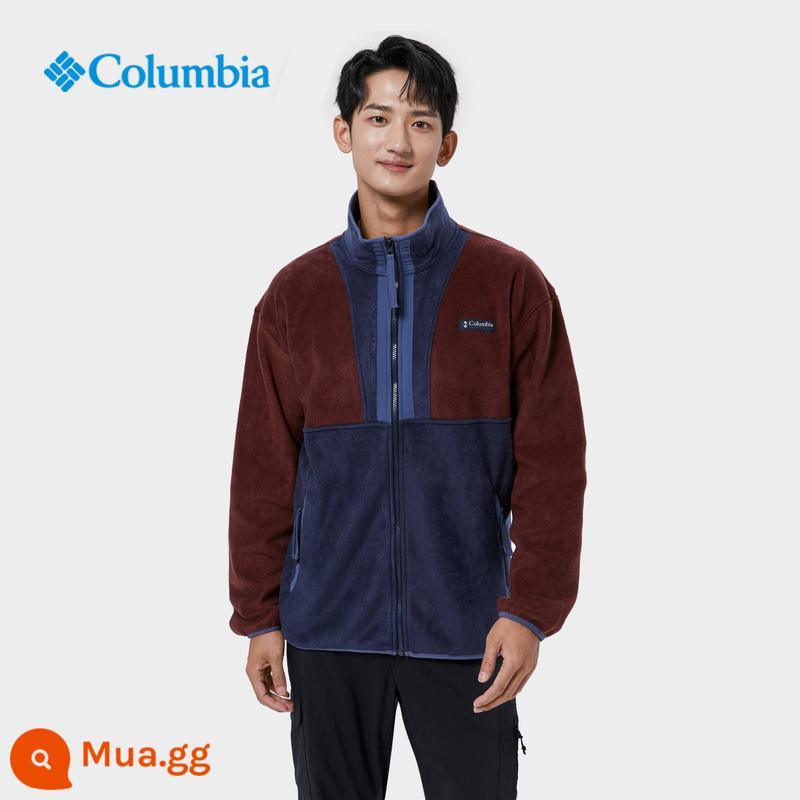 Cặp đôi thu đông Columbia Columbia phối màu thời trang cùng áo khoác nỉ thể thao ấm áp AE0276 - 521 đường khâu màu xanh và đỏ