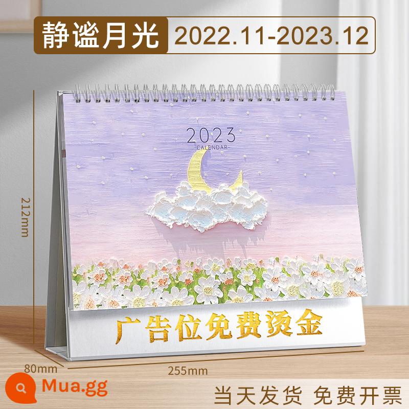 lịch để bàn 2023 trang trí máy tính để bàn notepad lịch 2022 sáng tạo kế hoạch tùy chỉnh đơn giản lịch bấm lỗ lịch năm con thỏ này lịch văn phòng công ty mini dễ thương - Ánh Trăng Yên Tĩnh | Nâng cấp dày hơn (cực lớn) nhận 3 quà