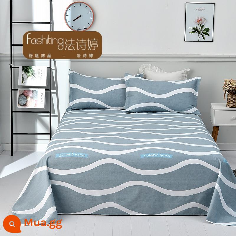 Ga trải giường cotton dày tấm đơn 100 cotton tấm vải thô cũ 1 mét 51,8m học sinh đơn 1,2 bộ ba mảnh - thời gian thoáng qua