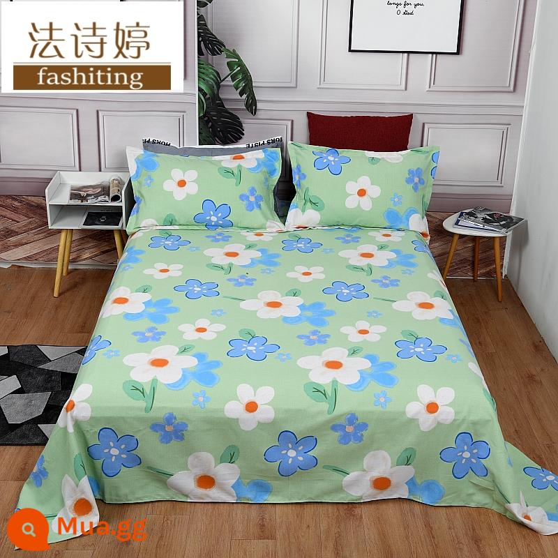 Ga trải giường cotton dày tấm đơn 100 cotton tấm vải thô cũ 1 mét 51,8m học sinh đơn 1,2 bộ ba mảnh - mùa hè ở milan