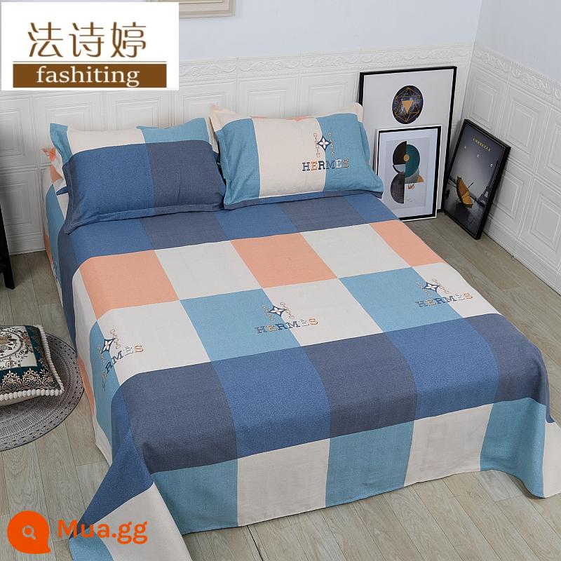 Ga trải giường cotton dày tấm đơn 100 cotton tấm vải thô cũ 1 mét 51,8m học sinh đơn 1,2 bộ ba mảnh - Praha