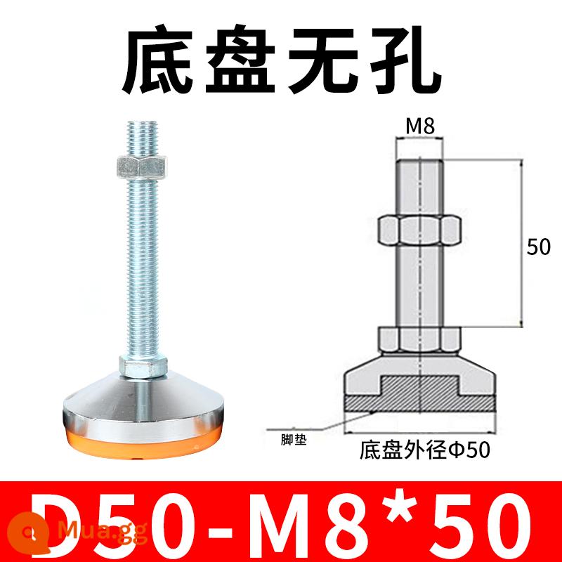 Nặng chân cốc cố định chân thép carbon chống trượt kim loại vít điều chỉnh máy chân m12 hỗ trợ điều chỉnh chân m16 - 50-8x50