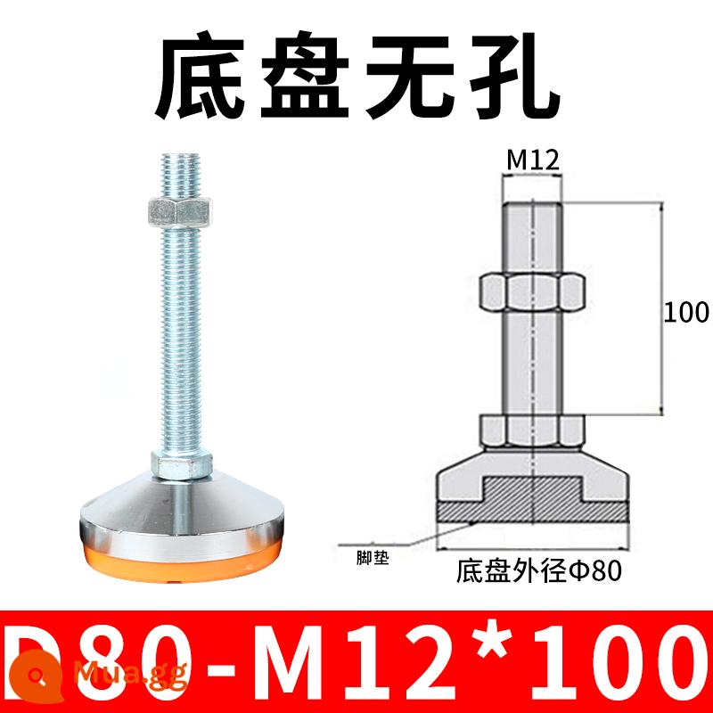 Nặng chân cốc cố định chân thép carbon chống trượt kim loại vít điều chỉnh máy chân m12 hỗ trợ điều chỉnh chân m16 - Đen 80-12x100