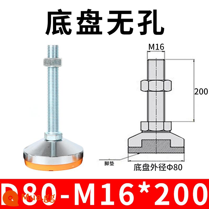 Nặng chân cốc cố định chân thép carbon chống trượt kim loại vít điều chỉnh máy chân m12 hỗ trợ điều chỉnh chân m16 - Hồng 80-16x200