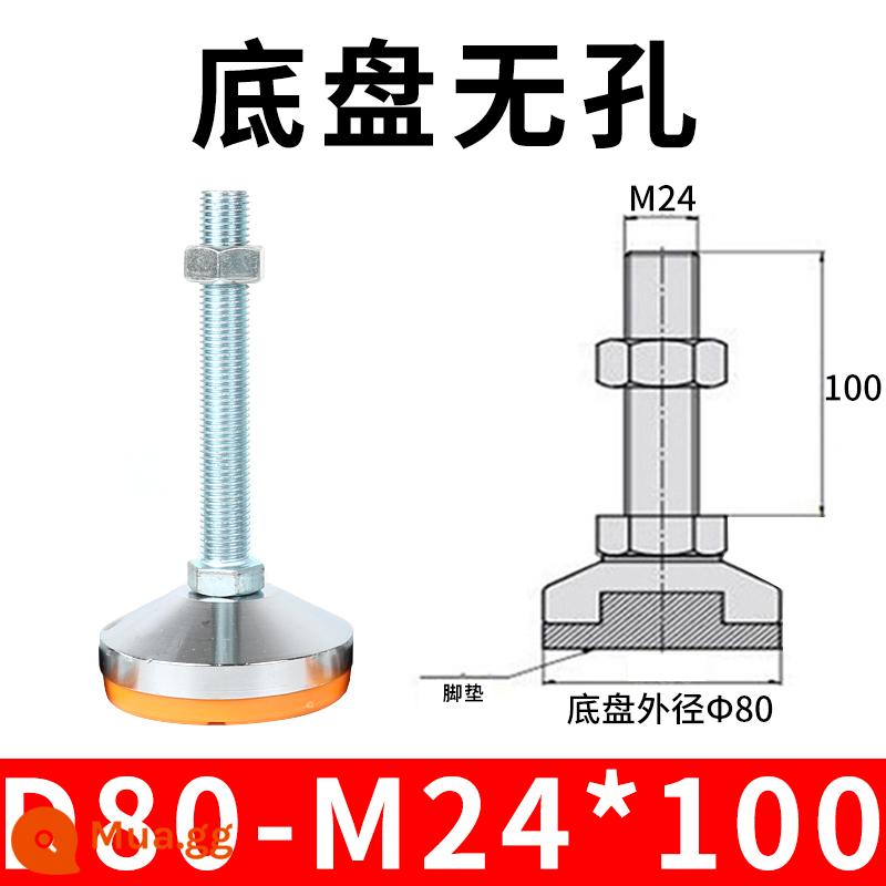 Nặng chân cốc cố định chân thép carbon chống trượt kim loại vít điều chỉnh máy chân m12 hỗ trợ điều chỉnh chân m16 - Vàng chanh 80-24x100