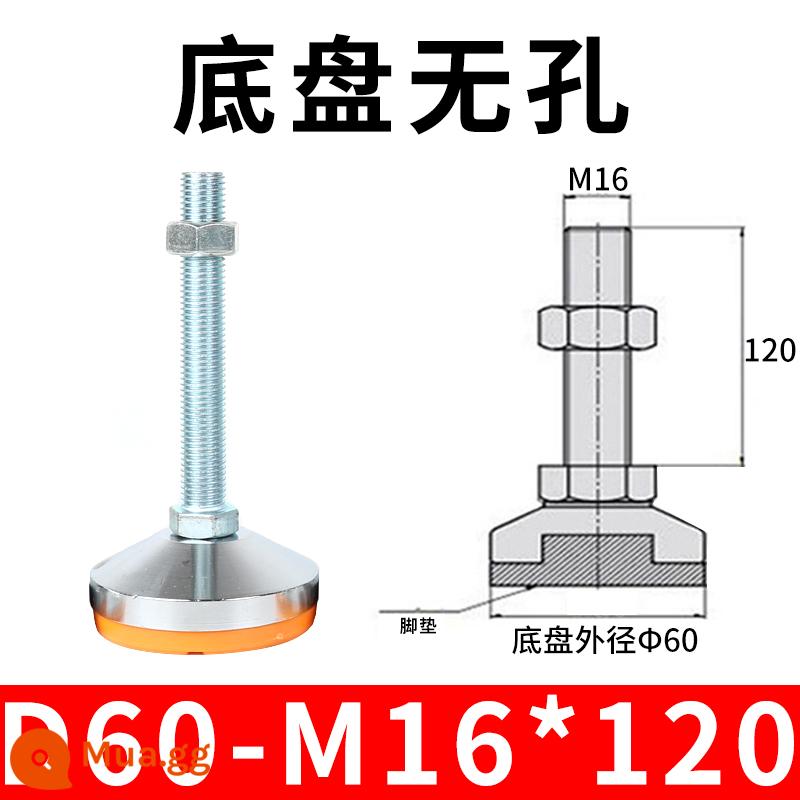 Nặng chân cốc cố định chân thép carbon chống trượt kim loại vít điều chỉnh máy chân m12 hỗ trợ điều chỉnh chân m16 - 60-16x120