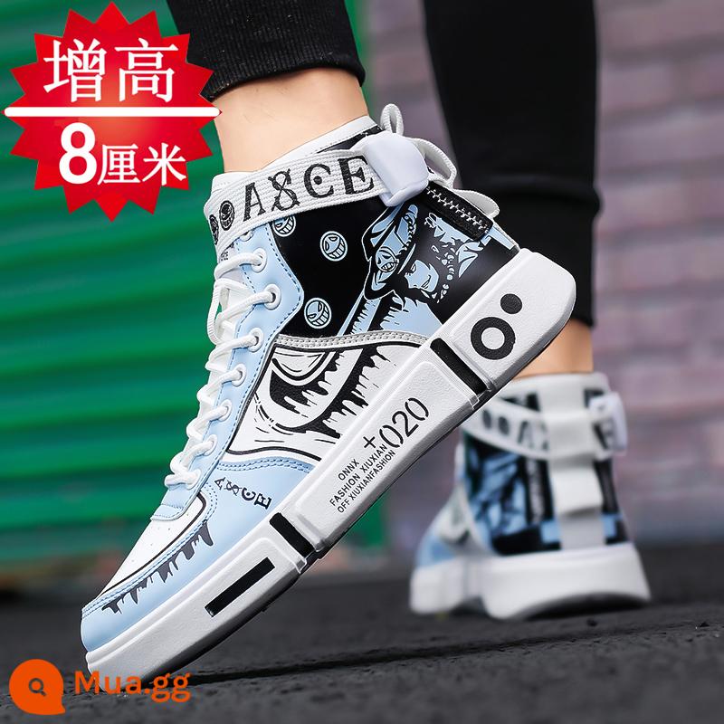 Giày Nam Xu Hướng Mùa Xuân Tất Cả Các Trận Đấu Giày Sneaker Nam 2023 Mới Ống Cao Thoáng Khí Bên Trong Tăng Chiều Cao Giày Thể Thao Nam - Ánh trăng (phiên bản nâng cao)