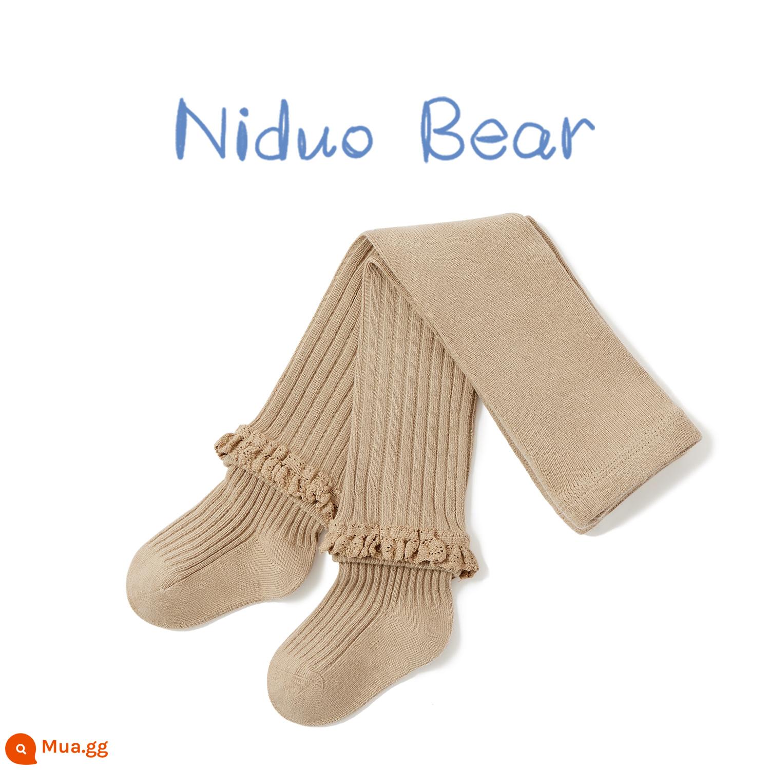 Nidobear 2022 Bé Gái Quần Xuân Thu Quần Legging Trẻ Em Quần Bé Ống Dài Quần Cotton Nguyên Chất - WL113 Kaki