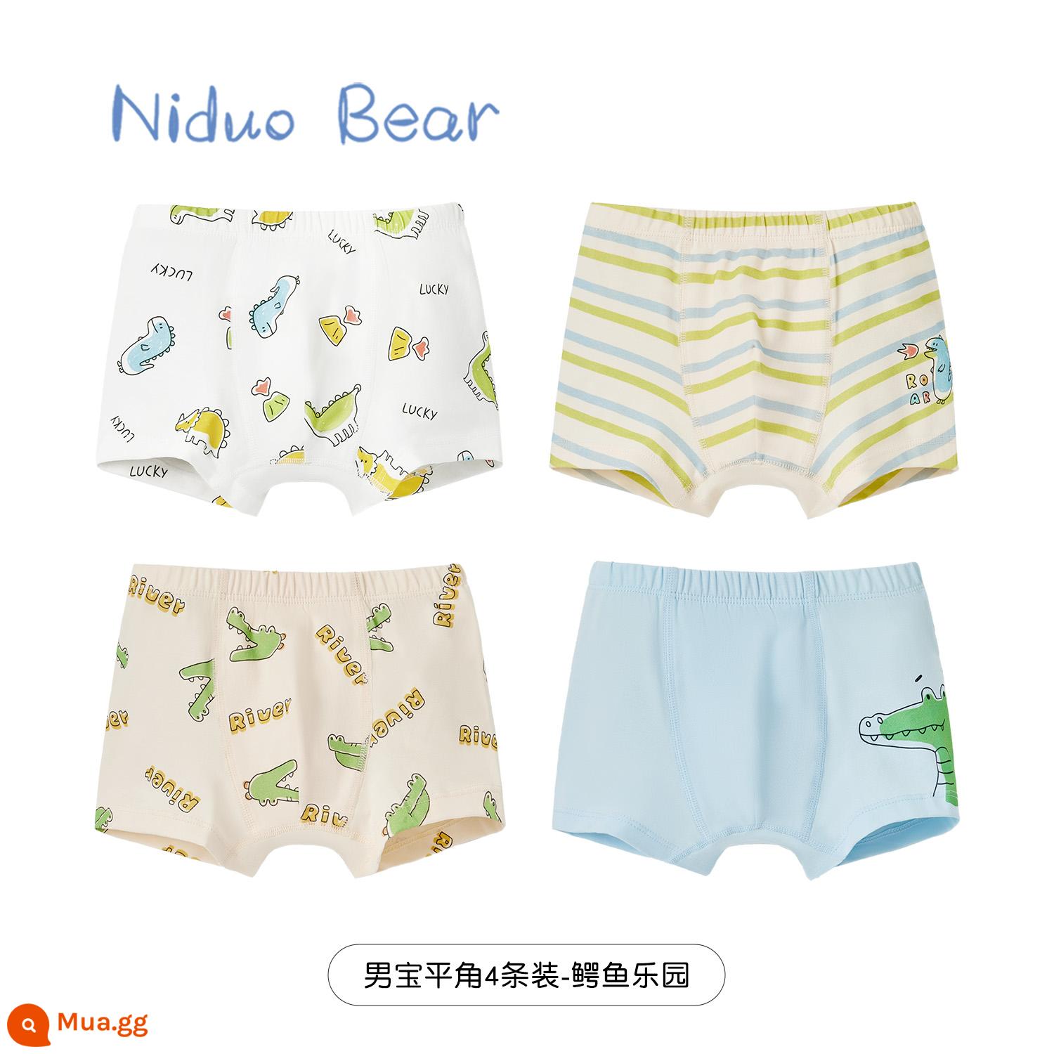 Quần lót trẻ em gấu Nido bé trai cotton bé trai quần đùi trẻ em bốn góc quần đùi trẻ em vừa và lớn - TB824+TB826 (gói bốn) [60 chất kháng khuẩn]