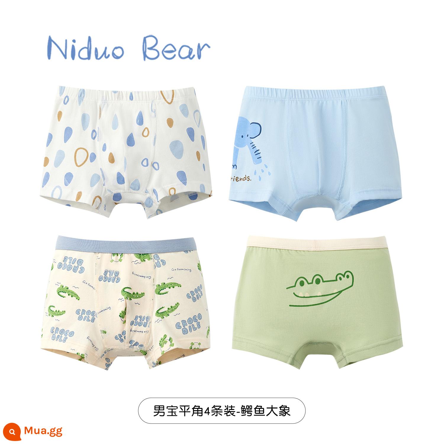 Quần lót trẻ em gấu Nido bé trai cotton bé trai quần đùi trẻ em bốn góc quần đùi trẻ em vừa và lớn - TB546+TB560 (gói bốn)