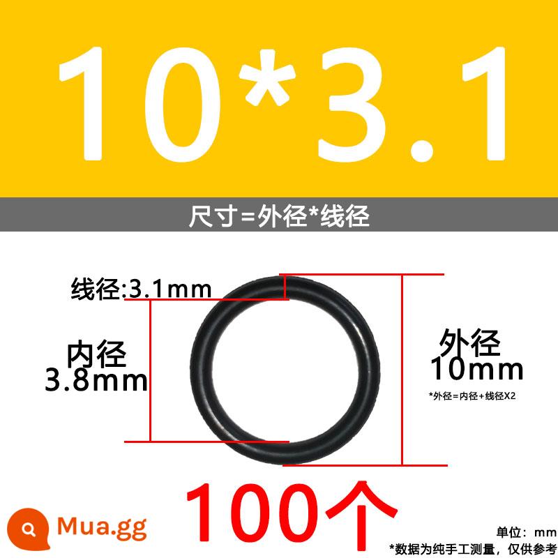 O-ring van công nghiệp van khí miễn phí vận chuyển con dấu chịu áp lực cao màu đen Dingqing flo cao su skeleton con dấu dầu chịu mài mòn hộp sửa chữa - Nitrile bên ngoài 10*3.1[100 miếng]