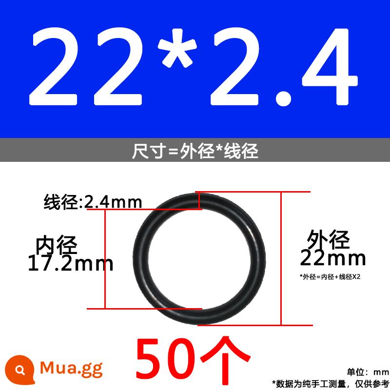 O-ring van công nghiệp van khí miễn phí vận chuyển con dấu chịu áp lực cao màu đen Dingqing flo cao su skeleton con dấu dầu chịu mài mòn hộp sửa chữa - Nitrile bên ngoài 22*2.4[50 miếng]