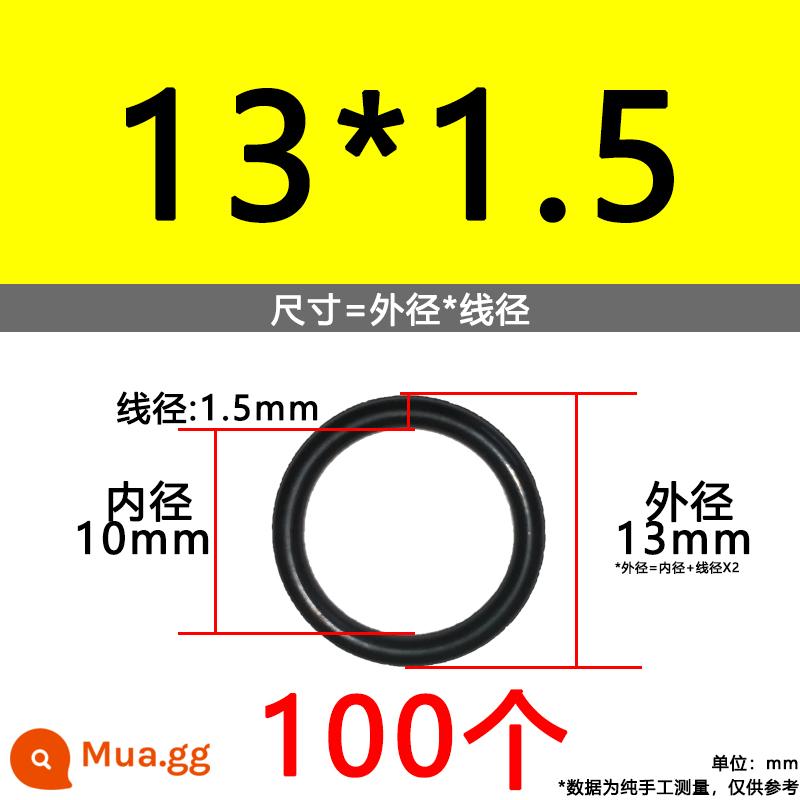 O-ring van công nghiệp van khí miễn phí vận chuyển con dấu chịu áp lực cao màu đen Dingqing flo cao su skeleton con dấu dầu chịu mài mòn hộp sửa chữa - Nitrile bên ngoài 13*1.5[100 miếng]