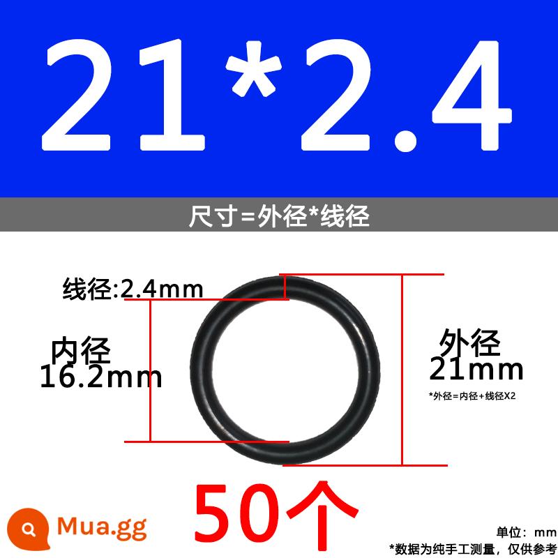 O-ring van công nghiệp van khí miễn phí vận chuyển con dấu chịu áp lực cao màu đen Dingqing flo cao su skeleton con dấu dầu chịu mài mòn hộp sửa chữa - Nitrile bên ngoài 21*2.4[50 miếng]