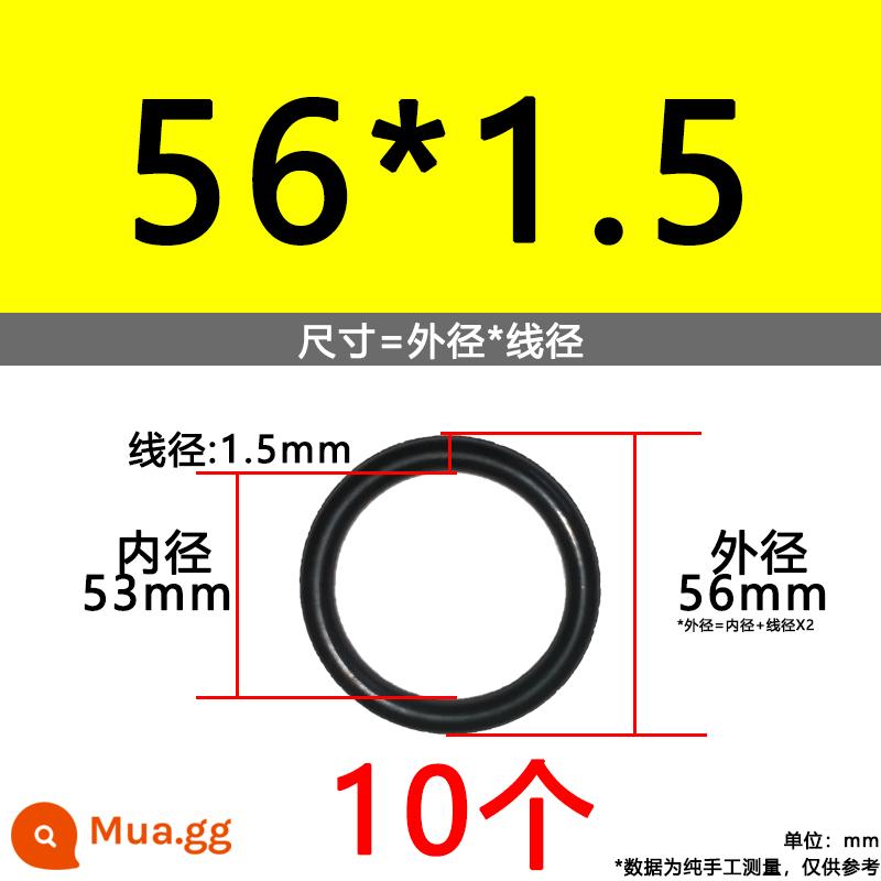 O-ring van công nghiệp van khí miễn phí vận chuyển con dấu chịu áp lực cao màu đen Dingqing flo cao su skeleton con dấu dầu chịu mài mòn hộp sửa chữa - Nitrile bên ngoài 56*1.5[10 miếng]