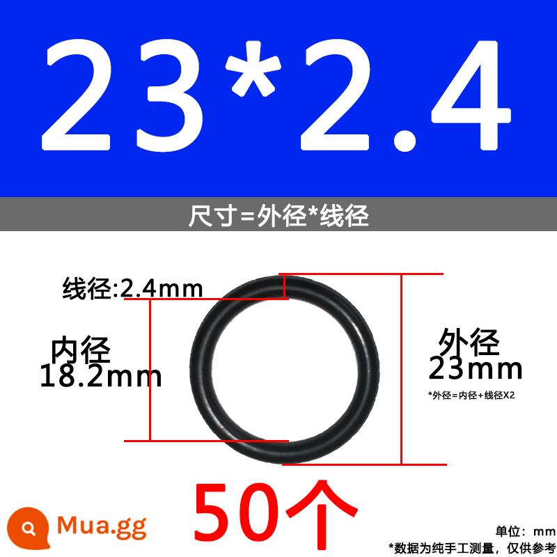 O-ring van công nghiệp van khí miễn phí vận chuyển con dấu chịu áp lực cao màu đen Dingqing flo cao su skeleton con dấu dầu chịu mài mòn hộp sửa chữa - Nitrile bên ngoài 23*2.4 [50 miếng]