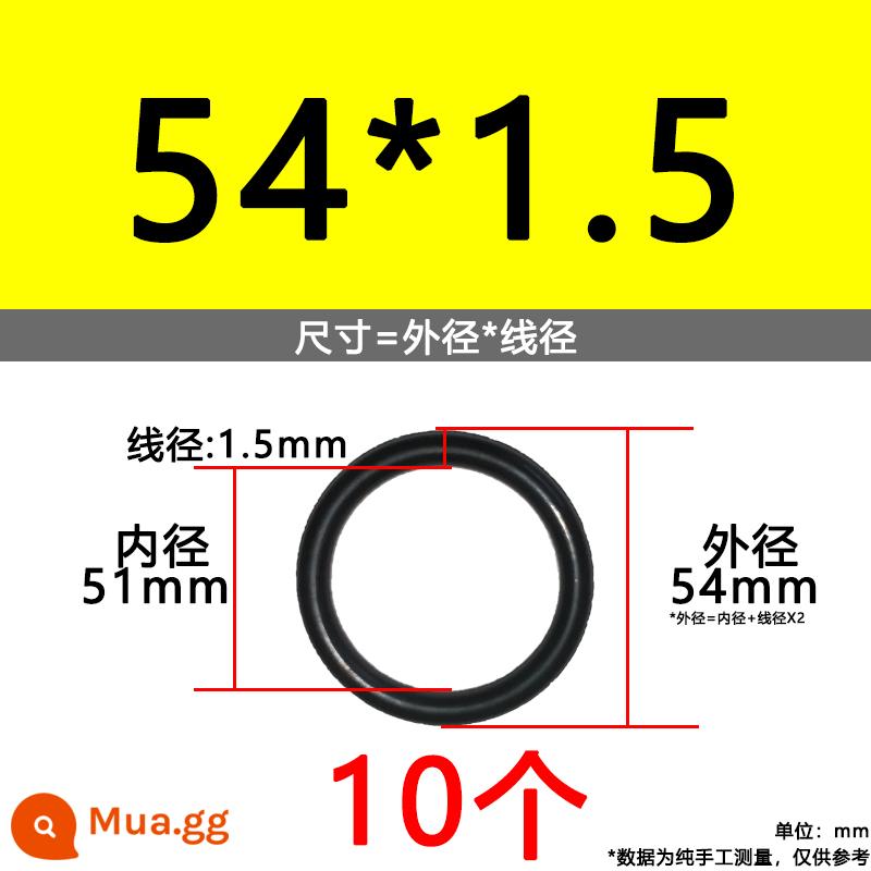 O-ring van công nghiệp van khí miễn phí vận chuyển con dấu chịu áp lực cao màu đen Dingqing flo cao su skeleton con dấu dầu chịu mài mòn hộp sửa chữa - Nitrile bên ngoài 54*1.5[10 miếng]