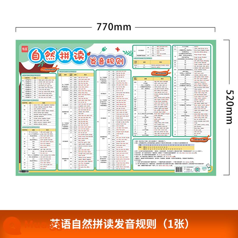 Trường tiểu học Tiếng Anh chính tả tự nhiên quy tắc phát âm bảng ký hiệu ngữ âm tài liệu giảng dạy máy trợ giảng dán tường âm thanh biểu đồ treo tường hiện vật học tập - Bảng quy tắc phát âm Phonics treo tường (1 ảnh) khổ lớn