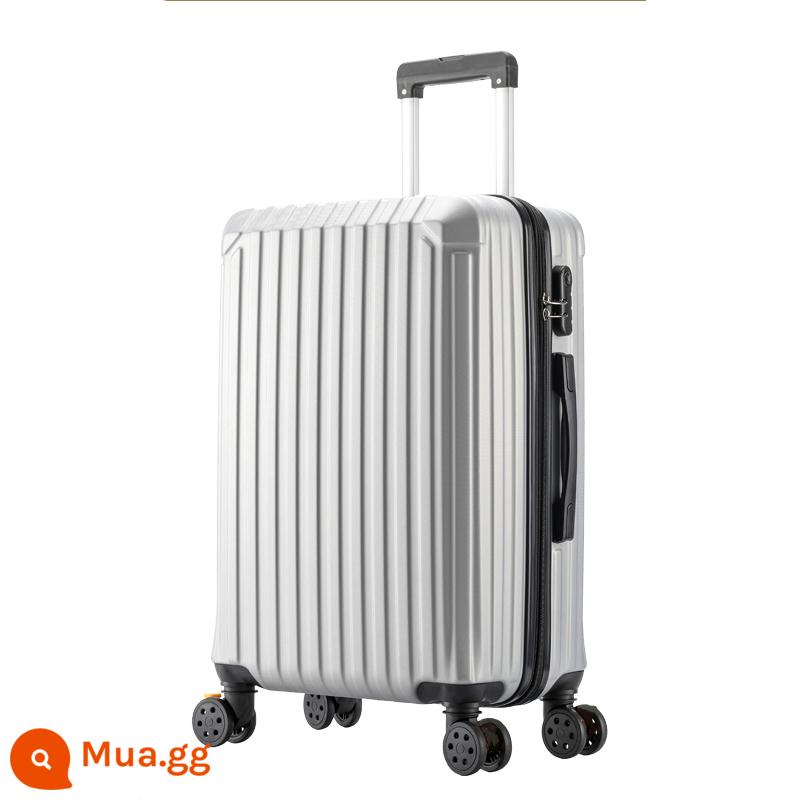 Vali xe đẩy bé trai công suất lớn nữ du lịch mật khẩu hộp da 20 inch bánh xe phổ thông sinh viên 24 inch 28 inch - Bạc sang trọng chống trầy xước